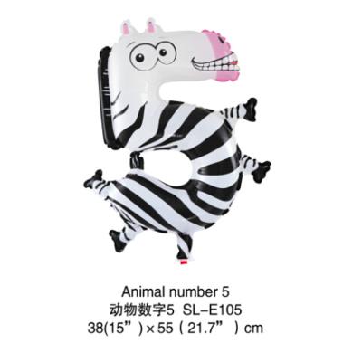 China 16 Inch Cartoon Animal Balloon Kids Toy Gift Number Birthday Decoration Balloon for sale