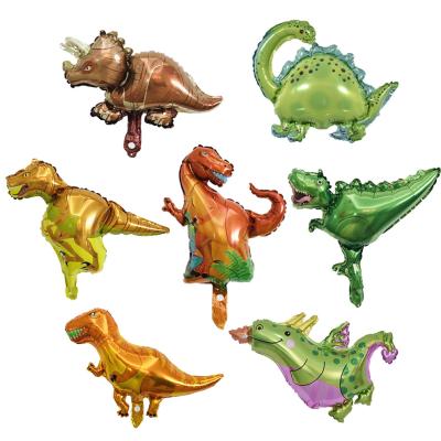 China Foil T-rex Velociraptor Dinosaur Foil Balloon Children's Birthday Party Decoration Animal Alien Cartoon Balloon for sale