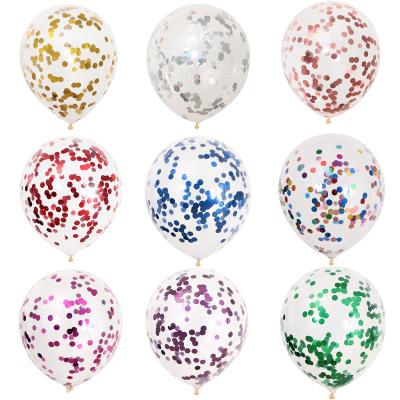 China Confetti Maker Wedding Decoration Color Sequin Balloon 12 Inch 2.8g Thickened 12 Inch Latex Confetti Wholesale Balloons for sale