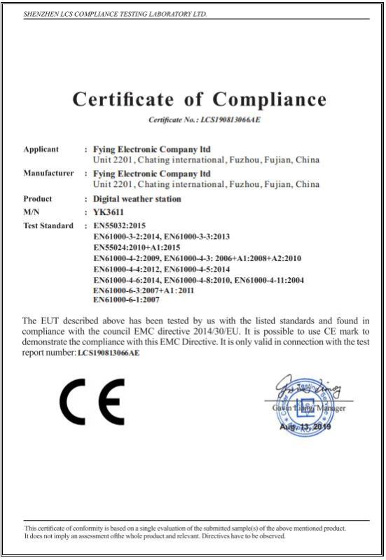 CE - Fuzhou Fying Electronic Co., Ltd.