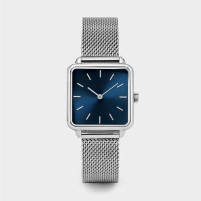 China Wholesaler Good Quality Unspecific Square Case Mesh Band Unisex Minimalist Wrist Watch for sale