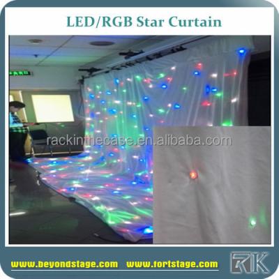 China Blackout stage lighting backdrop with led star curtain for parties for sale