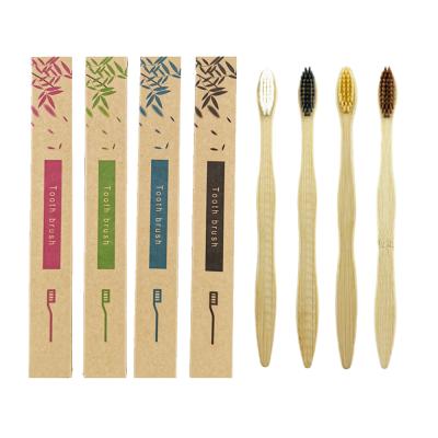 China Hot Sale Reusable Soft Bristle Factory Eco-Friendly Colorful Bamboo Toothbrush For Adults for sale