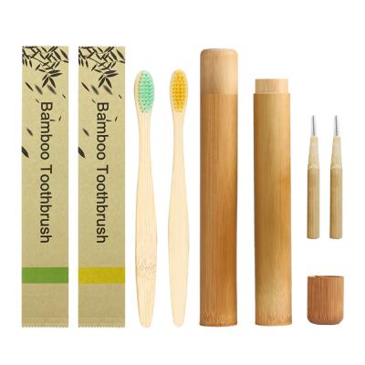 China Foldable Bamboo Toothbrush 10 Pack CE Eco-Friendly Certification Logo Custom Box Packed Bamboo Toothbrush Packaging for sale