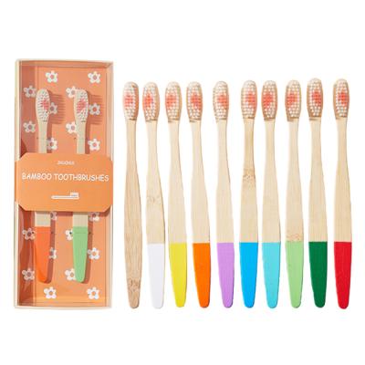 China Gift Couples Exclusive Multi Color Selection Customized Bamboo Toothbrush Bamboo Toothbrush Tube for sale