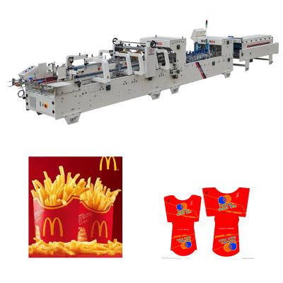 China 2020 NEW Food FRIES BOX Gluing Machine Folder Gluer Machine Automatic Crash Lock Pre-Folding Bottom Machine for sale