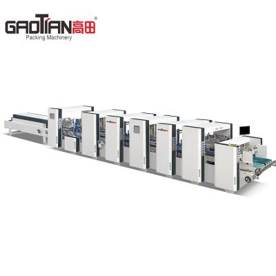 China Garment shops SHH-1250FS (Export) automatic paper box machine new paper product making 4 and 6 HIGH SPEED CORNER folder gluer en venta