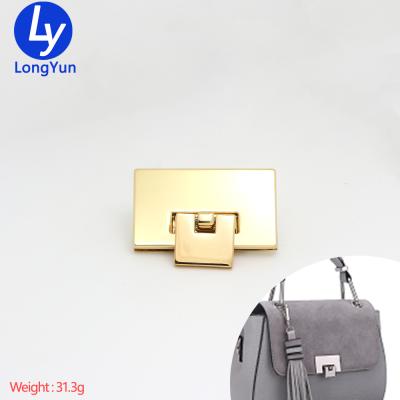 China Guangzhou Supplier High Quality Custom Metal Bag Lock Fashion Metal Handbag Lock for sale