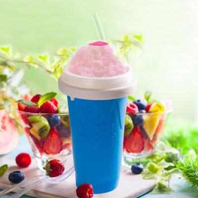 China Viable Eis 2022 Innovative Amazon Hit Ice Cream Silicone Smoothie Cups With Lid And Straw Slushy Cup Maker for sale