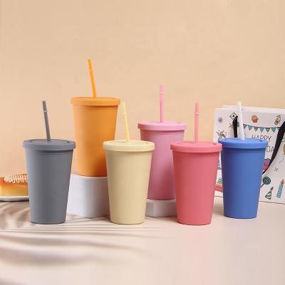 China 2022 16ozlore Double Wall Imperial Matte Black Plastic Bulk Cold Acrylic Reusable Cod Drinks Tumbler Cups With Lid And Straw for sale