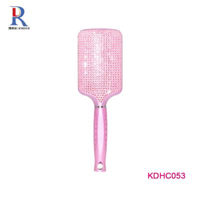 China Luxury waterproof handmade custom logo hairbrush rhinestone bling crystal hair brush for sale