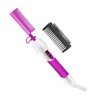 China Hot Selling Salon Comb 500F Degree Hair Straightener Brush Private Label Electric Hair Straightener Comb for sale