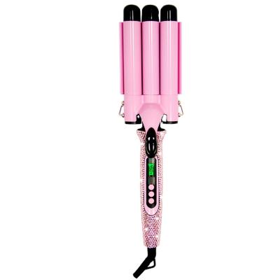 China Salon Beauty Beauty Hair Styling Tools Wavy Hair Diamond Crimp Curling Iron Fast Heat Up Custom Curling Iron for sale