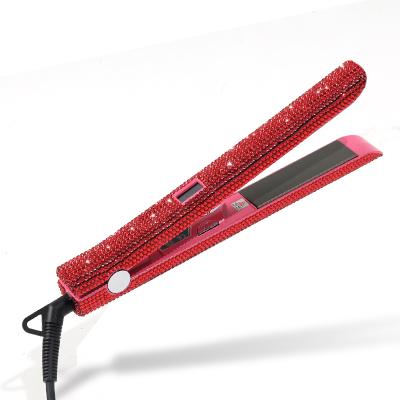 China Professional custom hotel rhinestone hair straightener salon equipment bling flat iron for sale