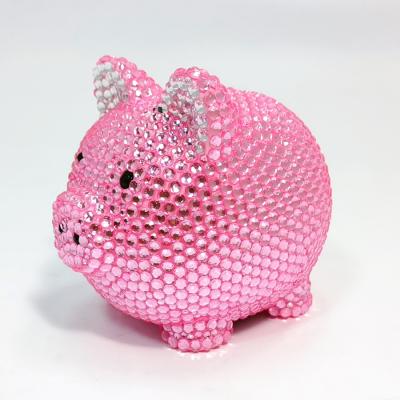 China Luxury promotional gifts kids gifts bling rhinestone piggy bank color piggy bank saving custom coin bank for sale