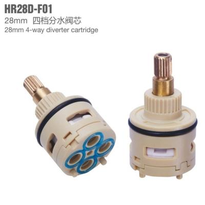 China Modern 28mm 4 Way Diverter Series Ceramic Cartridge Use For Bathroom Accessories Faucet HAIRUI Factory Supply Export Directly HR28D-F01 for sale