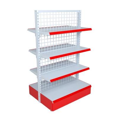 China Double Sided Retail Etagere Supermarket Gondola Rack Shelf Customized Return Services Pegboard Panel OEM&ODM for sale