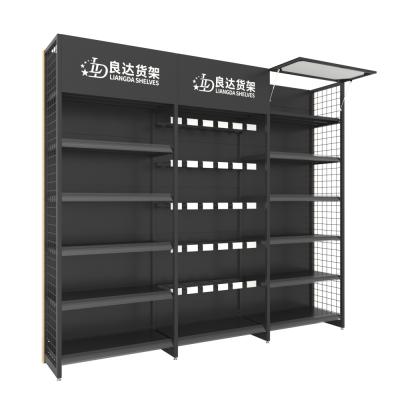 China 2021 Single Sided New Style Supermarket Store Display Metal Iron Shelf Rack Rack Racking Gondola for sale