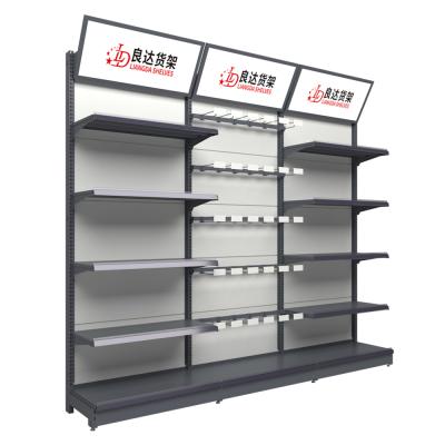 China Double Sided Supermarket Shelves Durable Store Rack Retail Store Equipment Racks Supermarket Supplies Display Racks for sale