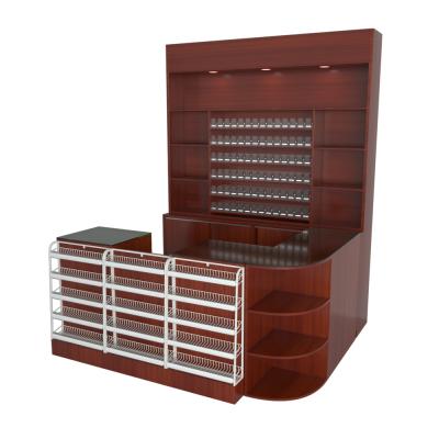 China Custom Wooden Boutique Supermarket Retail Store Checkout Cashier Counter for sale