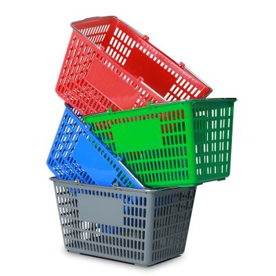 China Display Stand For Bulk Foods Wholesale Red Blue Green Plastic Material Supermarket Shopping Basket for sale