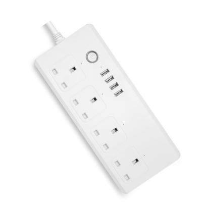 China Residential / General Purpose BS Approved Smart Wifi Power Strip UK APP Control 5V 3.1A 110-240V Tuya Works With Alexa And Google for sale