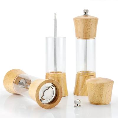 China Super Hardness Pepper Mill And Eco-Friendly Sustainable Wooden Salt Shaker Set for sale