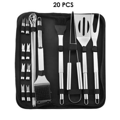 China Amazon Hot Selling Easily Cleaned 20 PCS Stainless Steel BBQ Sets BBQ Grill Tool Kit for sale