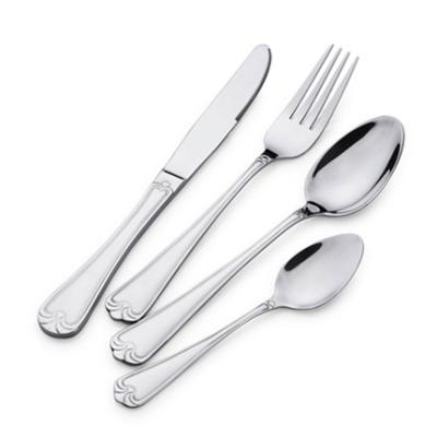 China Viable Fancy Design Stainless Steel Dinner Fork Knife And Spoon Flatware Sets for sale