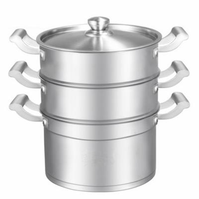 China Sustainable Two Tier Professional Cooking Pots Stainless Steel Steamer 28cm for sale