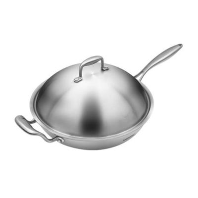 China Modern Design Sustainable Home Use Professional Stainless Steel Wok for sale