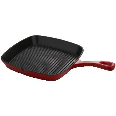 China Sustainable Square Cast Iron Non-Stick Frying Grill Pan For General Induction Cooker for sale