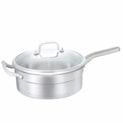 China Food Grade Minimalist Professional Cover 10 Inch 26cm Stainless Steel Sauce Pans for sale