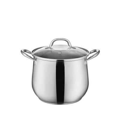 China 18/10 Sustainable Stainless Steel Soup Pot 22cm Diameter Soup Pot For Restaurant for sale