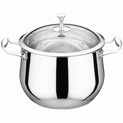 China Durable Wholesale Durable 304 Stainless Steel Arc Shape Cooking Pot Soup And Stock Pots For Cooking for sale