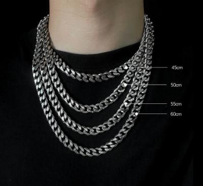 China Europe and America Europe and the United States chain hiphop men's and women's trend Cuban hip-hop titanium steel does not fade thick necklace for sale