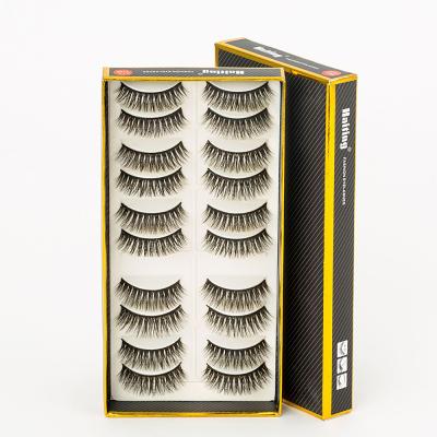 China Long New Style Criss Cross Wholesale 2021 Thick Natural 10 Pairs Thick Handmade Eyelashes and 10 Pairs Thin False Eyelashes for sale