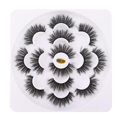 China Wholesale Natural Long Seven Pairs Lotus Plate Fiber Eyelashes Cotton Stalk Eyelashes False Eyelashes Chemical for sale