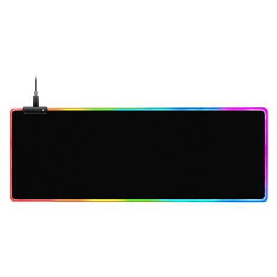 China Soft Friendly Rubber Light Custom Cloth Top +Eco Base+USB Cable+RGB LED Logo Mouse Pads Extended Large Four Sizes Micro Woven Cloth Glowing Lighting RGB LED Gaming Mouse Pad for sale