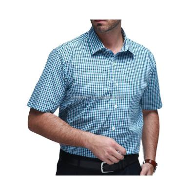 China Anti-Shrink wholesale custom check casual dress 100% cotton summer short sleeve men's shirt for sale