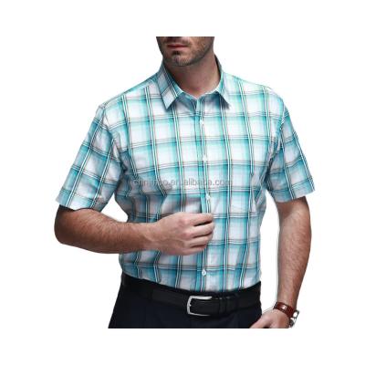 China Anti-Shrink wholesale classic custom check casual dress 100% cotton long sleeve short sleeve men's shirt for sale