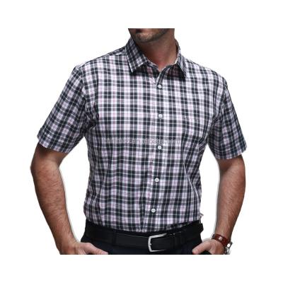 China Anti-Shrink wholesale oversized custom casual stand collar dress 100% cotton short sleeve men's shirt for sale