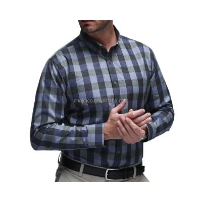 China Anti-Shrink wholesale custom check casual  100 cotton button down collar short sleeve men's dress shirt for sale