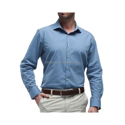 China Anti-Shrink WHOLESALE CLASSIC 100% COTTON PLAIN CASUAL STAND COLLAR  OVERSIZED MEN'S DRESS SHIRT for sale