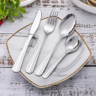 China Best Stocked Selling High Quality Stainless Steel Silverware Flatware Dinner Knife Fork Spoon Flatware Set for sale