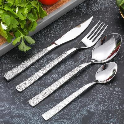 China Stocked Best Style Hot Selling High Quality Stainless Steel Dinner Knife Fork Spoon Flatware Set for sale