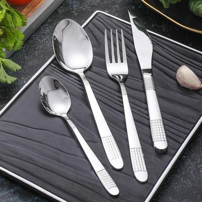 China Stocked Wholesale High Quality Stainless Steel Dinner Knife Fork Spoon Flatware Set for sale