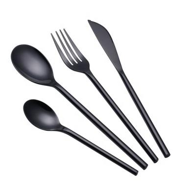 China Rod Handle Wholesale Cheap 18-10 Stainless Steel Gift Stocked Modern Cutlery Set Silverware Flatware Luxury Gold Set for sale