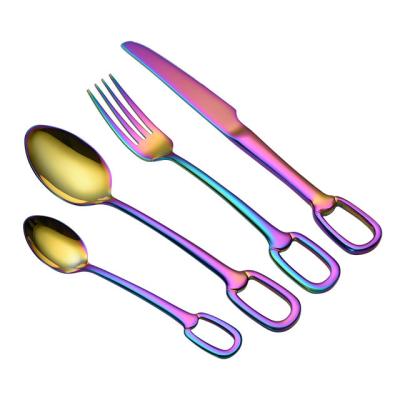 China Sustainable Environmentally Friendly Rose Gold Wedding Used Restaurant Flatware for sale