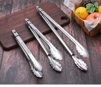 China For Hotel High Quality Tongs Set 9 12 16 Inch Silver Stainless Steel Kitchen Tongs Set With Closing Rings for sale